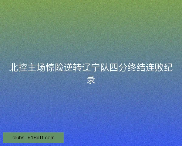北控主场惊险逆转辽宁队四分终结连败纪录